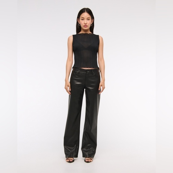 Abercrombie & Fitch Pants - Abercrombie & Fitch Vegan Leather Low Rise Baggy Pant